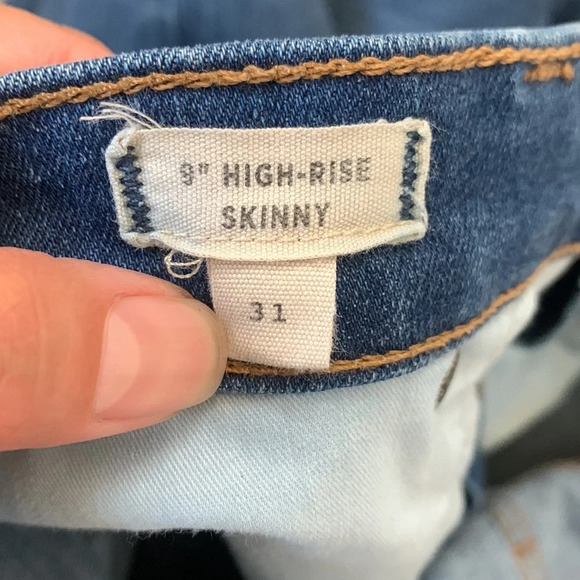 Madewell 9” High-Rise Skinny Jeans Ripped blue wash size 31 - Picture 5 of 13